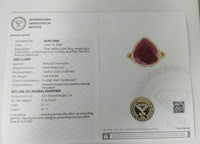4.51 Ct Pear Mixed Cut Natural Corundum Ruby 14K Gold Ring