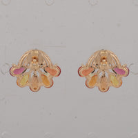 2.85 Ct Pear Multi Sapphire 14K Gold Earrings