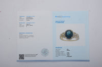 2.18 Ct Oval Mixed Cut Natural Sapphire 14K Gold Ring