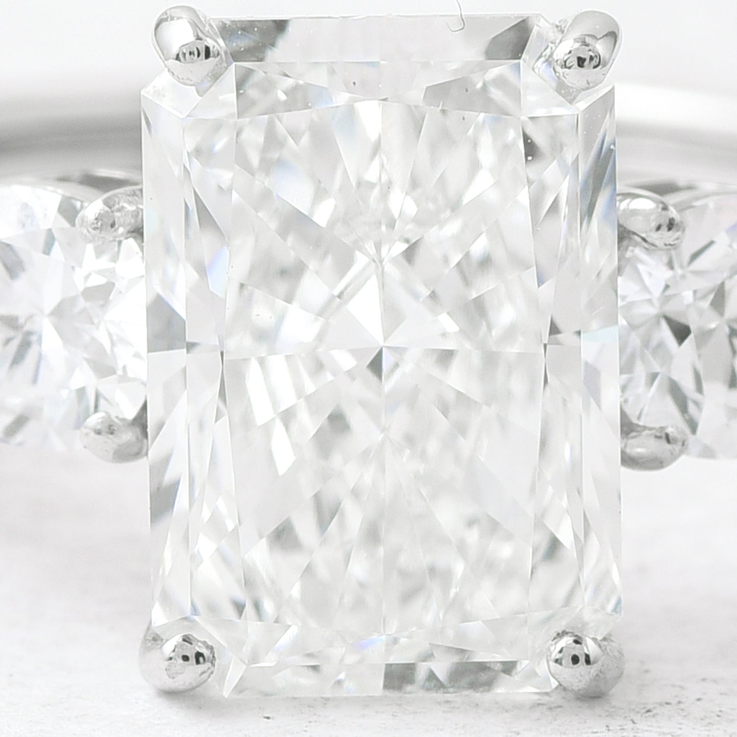 3.64 Ct Radiant Lab Grown Diamond 950 Platinum Ring