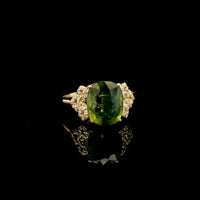 3.84 Ct Cushion Mixed Cut Natural Bi-Coloured Sapphire 14K Gold Ring