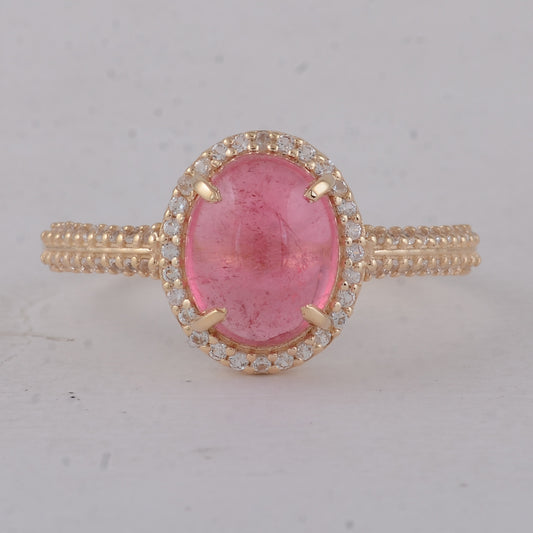 2.50 Ct Oval Tourmaline 9K Gold Ring