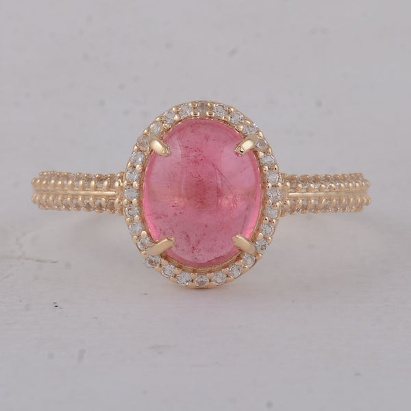 2.50 Ct Oval Tourmaline 9K Gold Ring