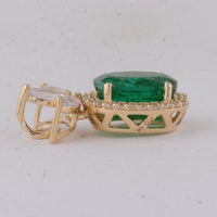 1.95 Ct Oval Emerald 9K Gold Pendant