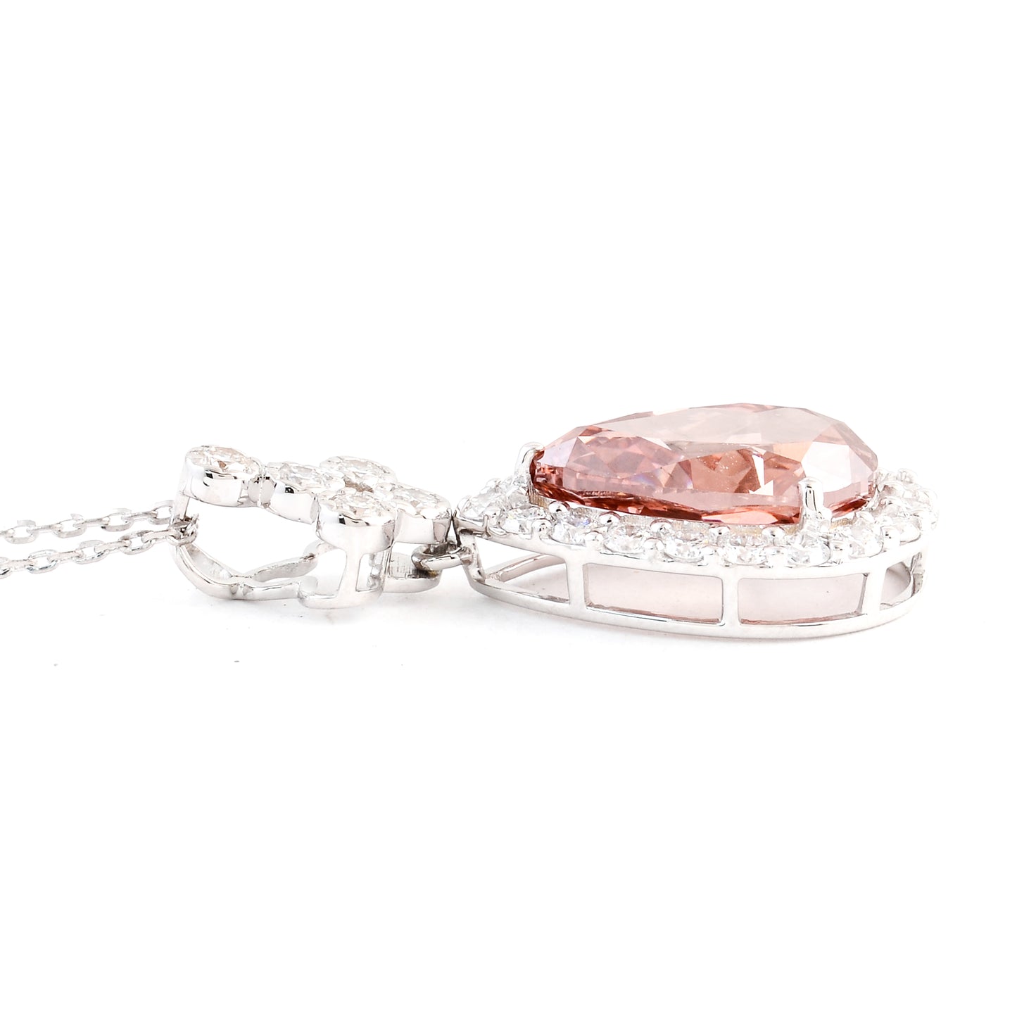 3.68 Carats Pink Lab Grown Diamond 14K Gold Pendant