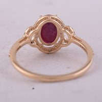 1.88 Ct Oval Mixed Cut Natural Ruby 14K Gold Ring