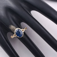 2.51 Ct Oval Mixed Cut Natural Sapphire 14K Gold Ring