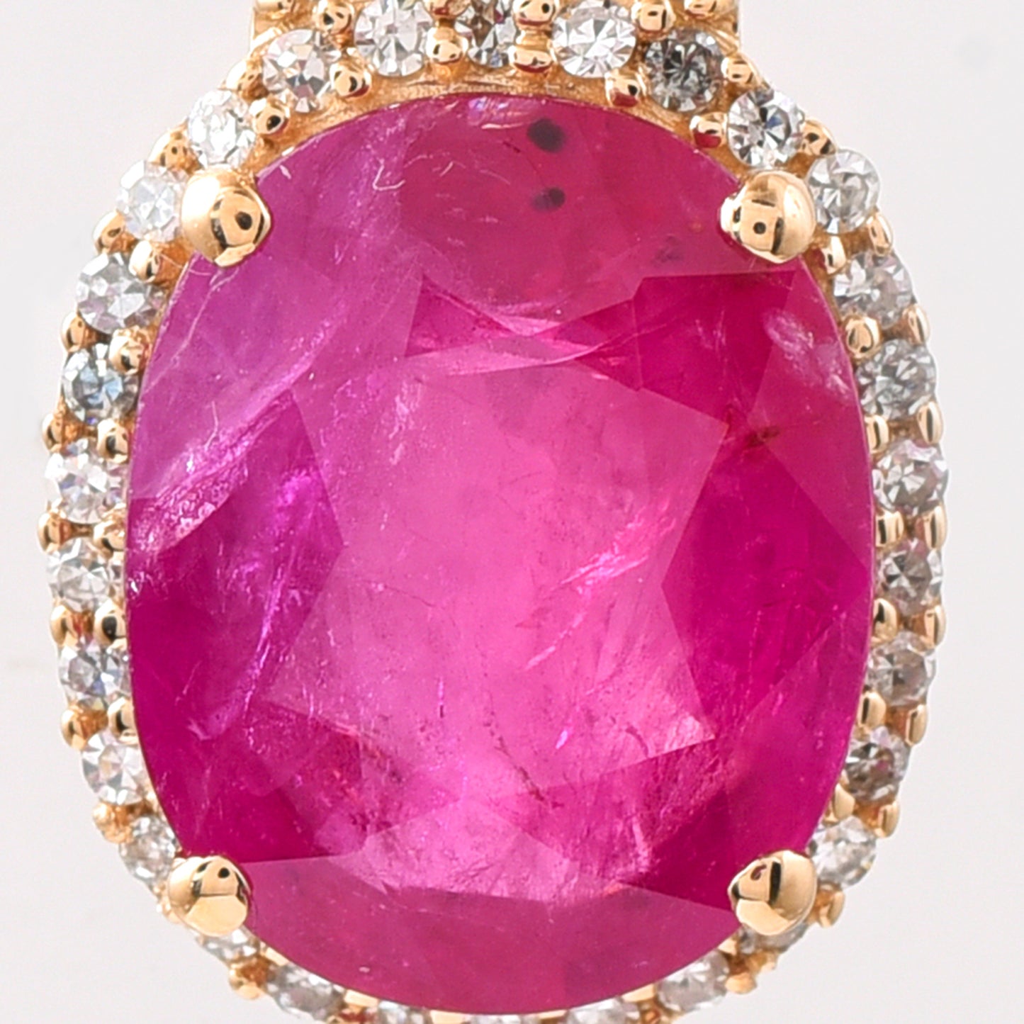 2.79 Ct Oval Mixed Cut Natural Ruby 14K Gold Pendant