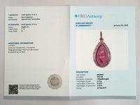 5.31 Ct Pear Cabochon Natural Pink Tourmaline 14K Gold Pendant