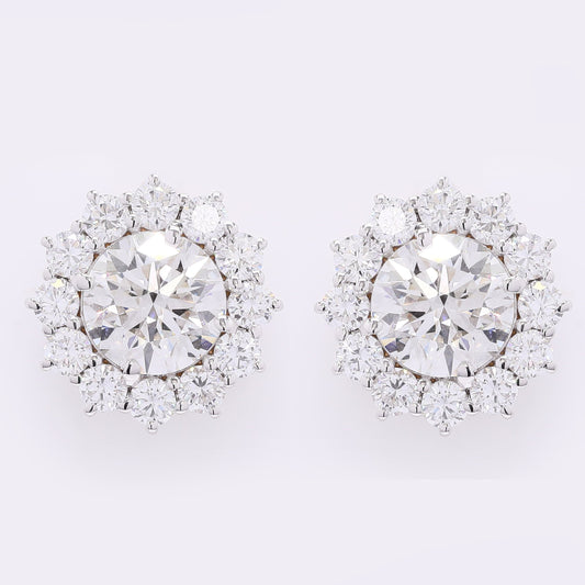 4.84 Carats Lab Grown Diamond 14K Gold Earrings