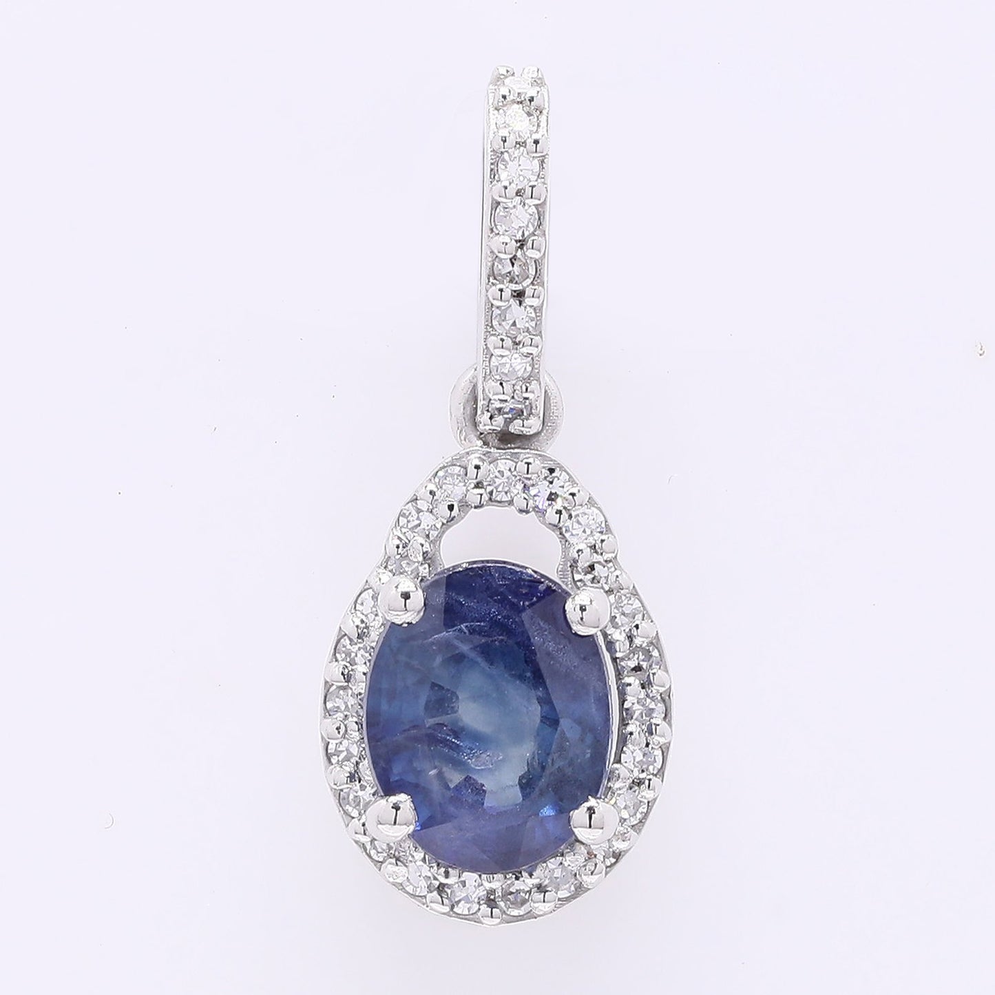 1.24 Ct Oval Mixed Cut Natural Sapphire 950 Platinum Pendant