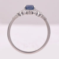 1.30 Ct Oval Mixed Cut Natural Sapphire 950 Platinum Ring
