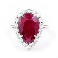 8.73 Ct Pear Ruby 950 Platinum Ring