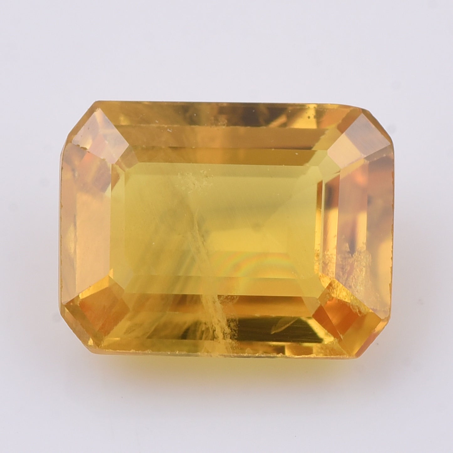 2.22 Natural Corundum Yellow Sapphire Emerald Cut Gemstone