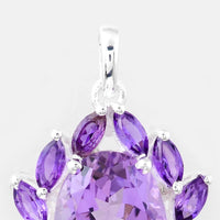 7.49 Ct Oval Amethyst, 925 Sterling Silver Pendant