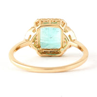 2.22 Ct Octagon Step Cut Natural Emerald 14K Gold Ring