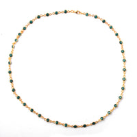 15.57 Ct Round Dyed Emerald 925 Sterling Silver Necklace