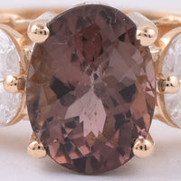 1.91 Ct Oval Natural Pink Tourmaline 14K Gold Ring