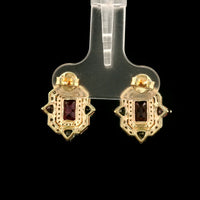3.12 Ct Octagon Tourmaline 14K Gold Earrings