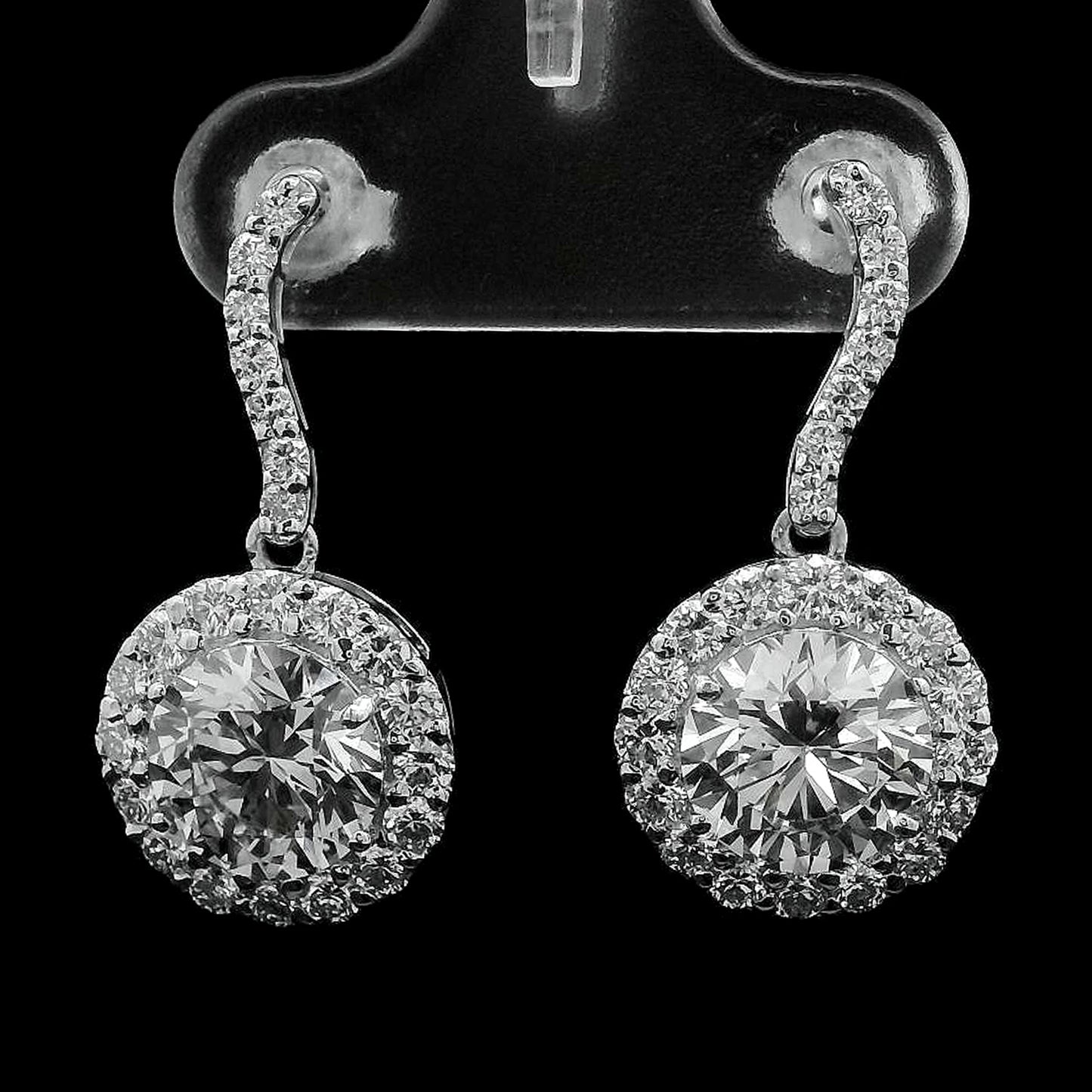 4.24 Ct Round Lab Grown Diamond 14K Gold Earrings