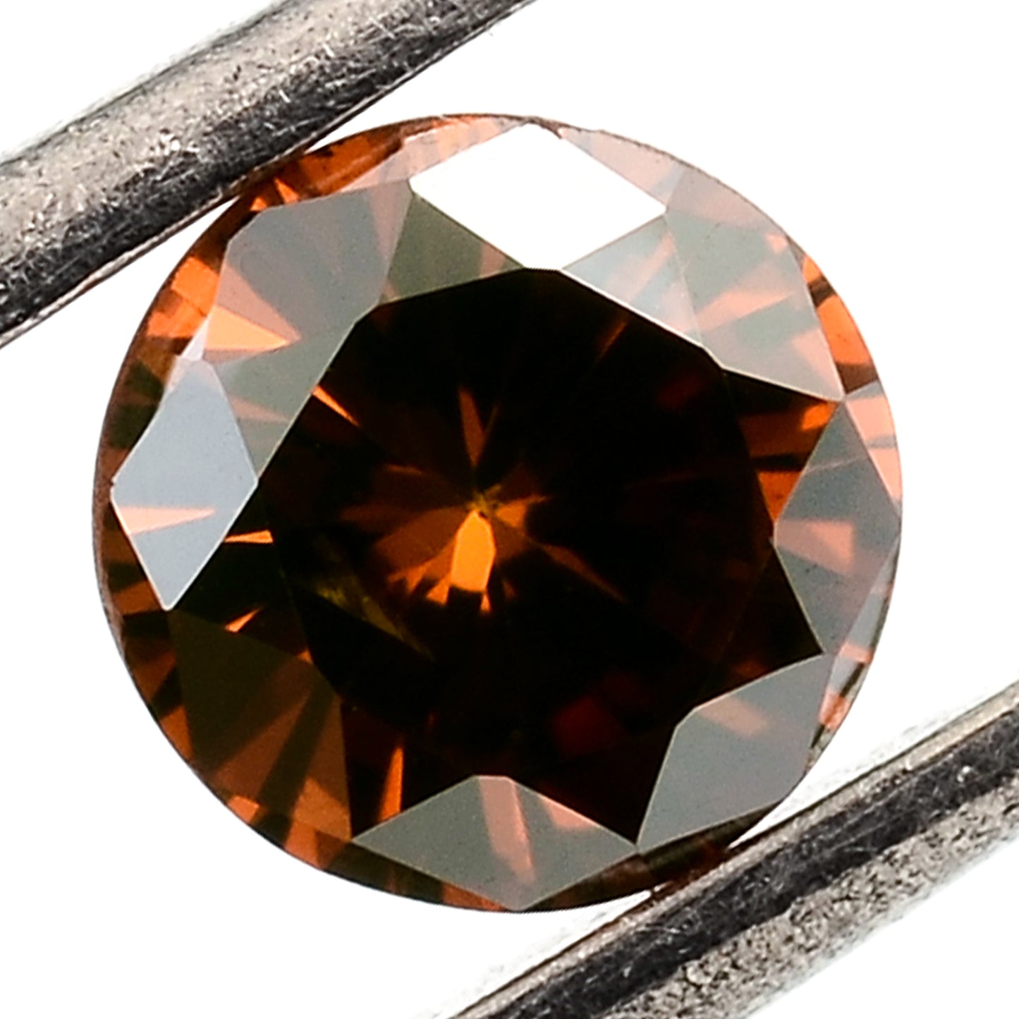 0.54 Red Diamond Round Loose Gemstone
