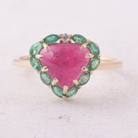 2.65 Ct Heart Tourmaline 9K Gold Ring