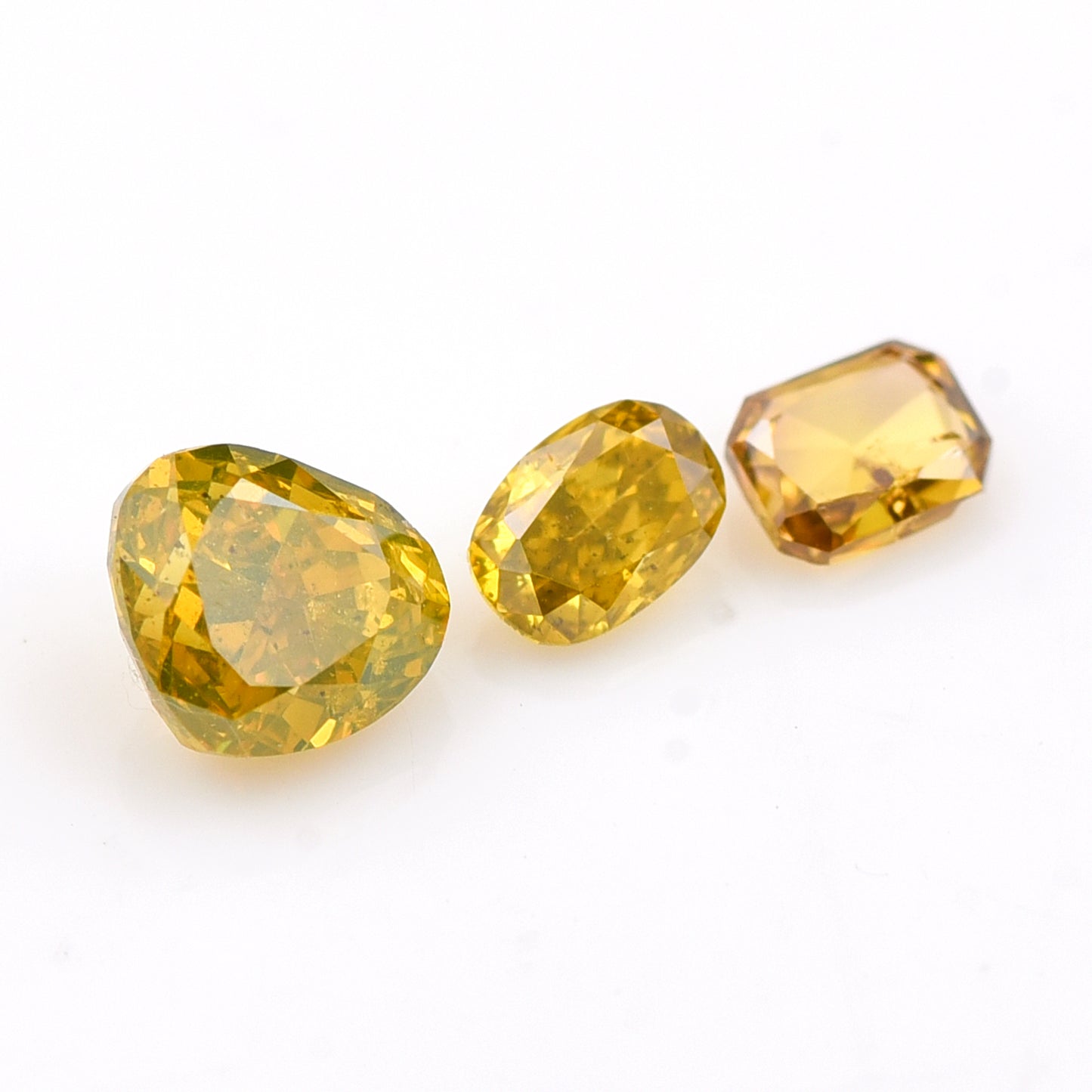 0.49 Yellow Diamond Heart, Oval, Octagon Loose Diamond