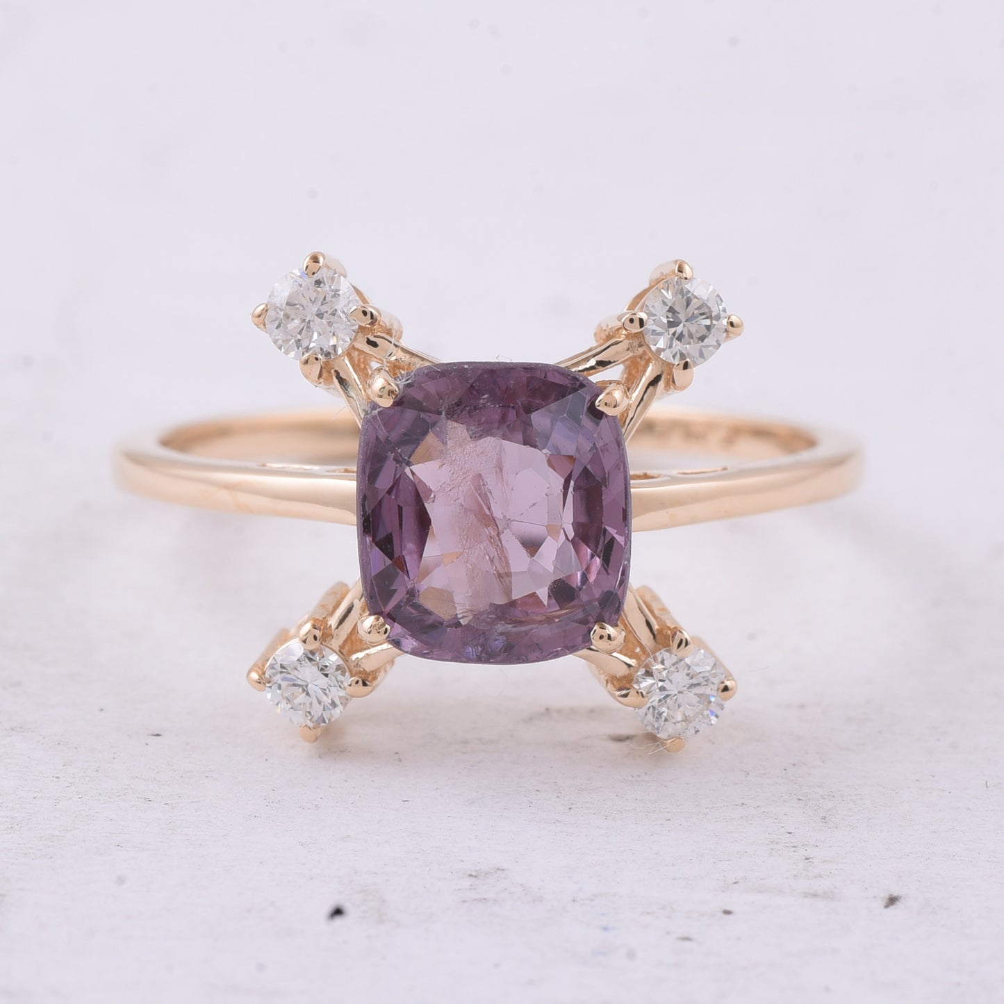 2.34 Ct Cushion Natural Spinel 14K Gold Ring