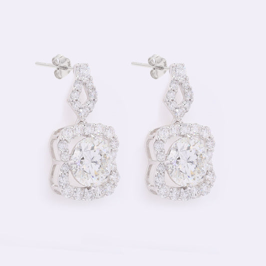 4.12 Carats Lab Grown Diamond 14K Gold Earrings