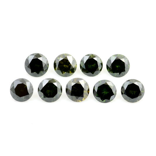 0.81 Green Diamond Round Loose Gemstone