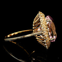 13.92 Ct Oval Kunzite 14K Gold Ring
