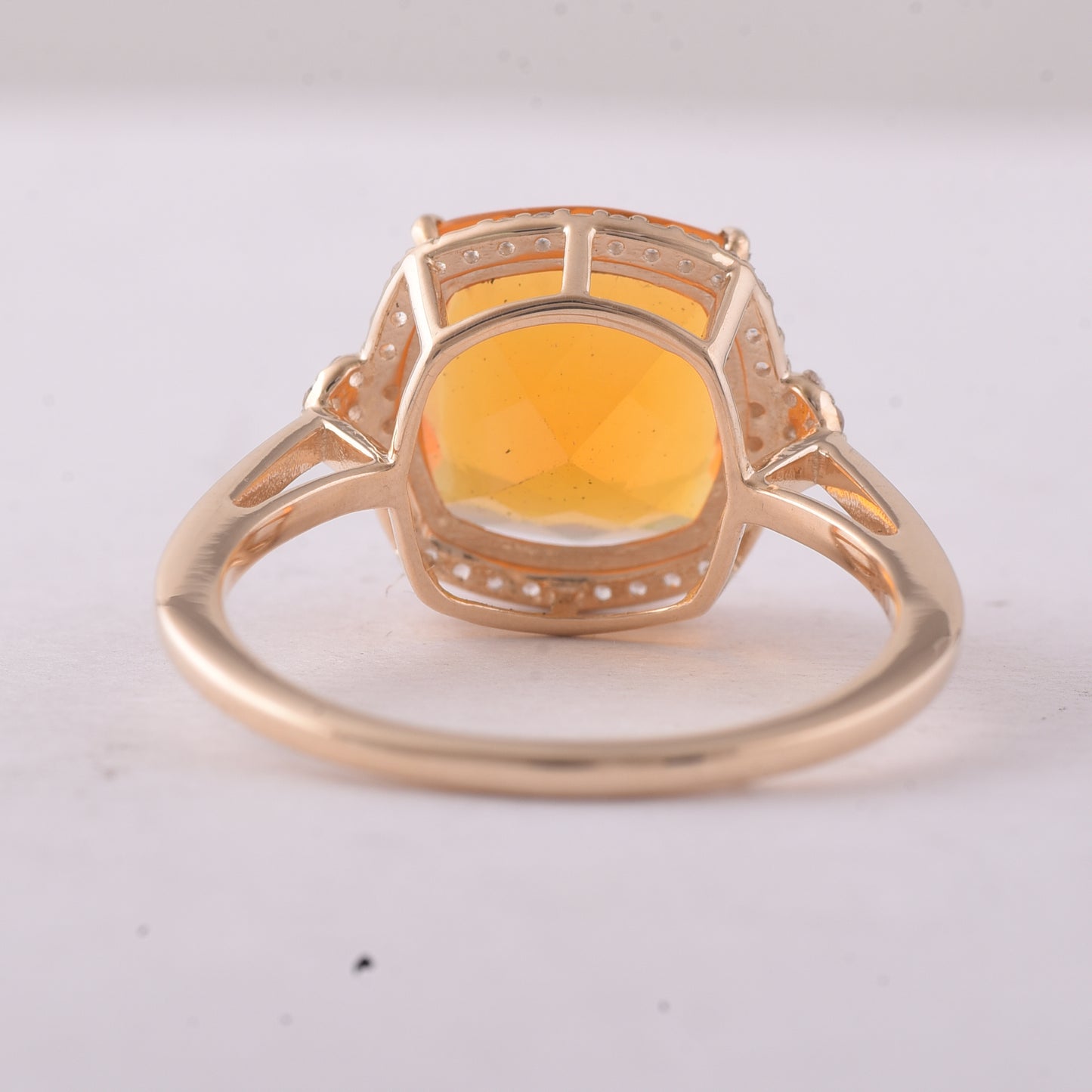 2.98 Ct Cushion Br.Opal 9K Gold Ring