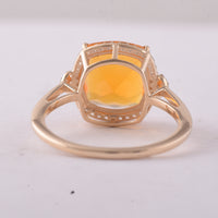 2.98 Ct Cushion Br.Opal 9K Gold Ring