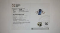 5.84 Ct Oval Mixed Cut Lab Grown Sapphire 14K Gold Ring