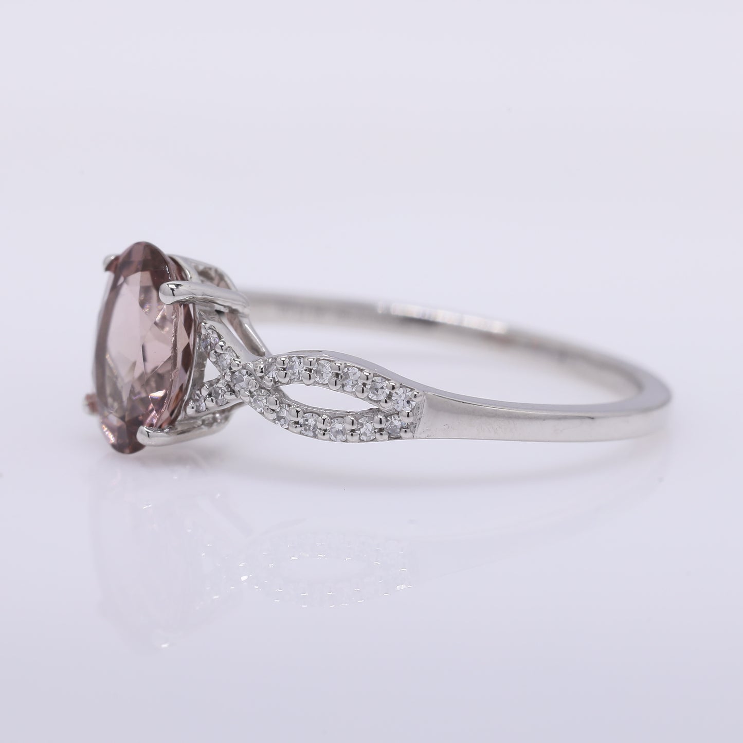 1.17 Ct Oval Mixed Cut Natural Tourmaline 950 Platinum Ring