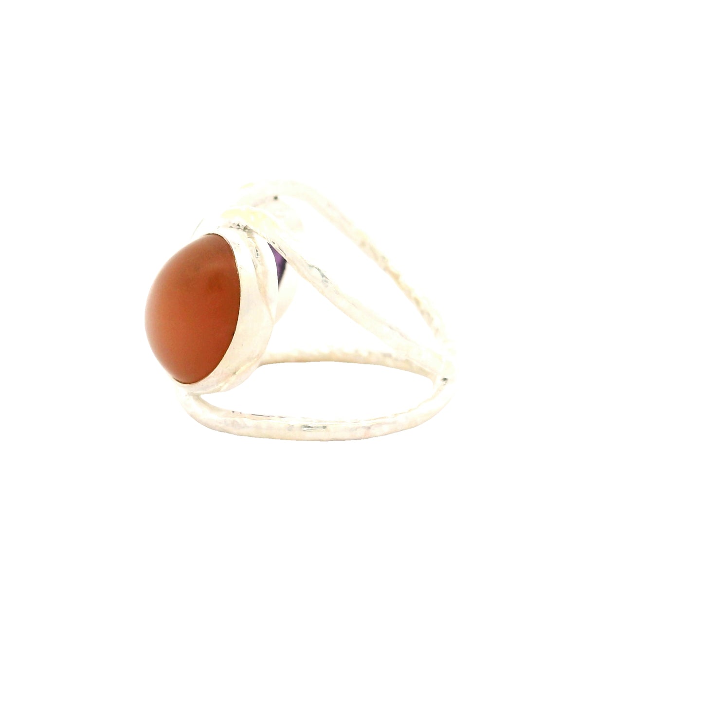 8.04 Ct Amethyst, Moonstone 925 Sterling Silver Ring