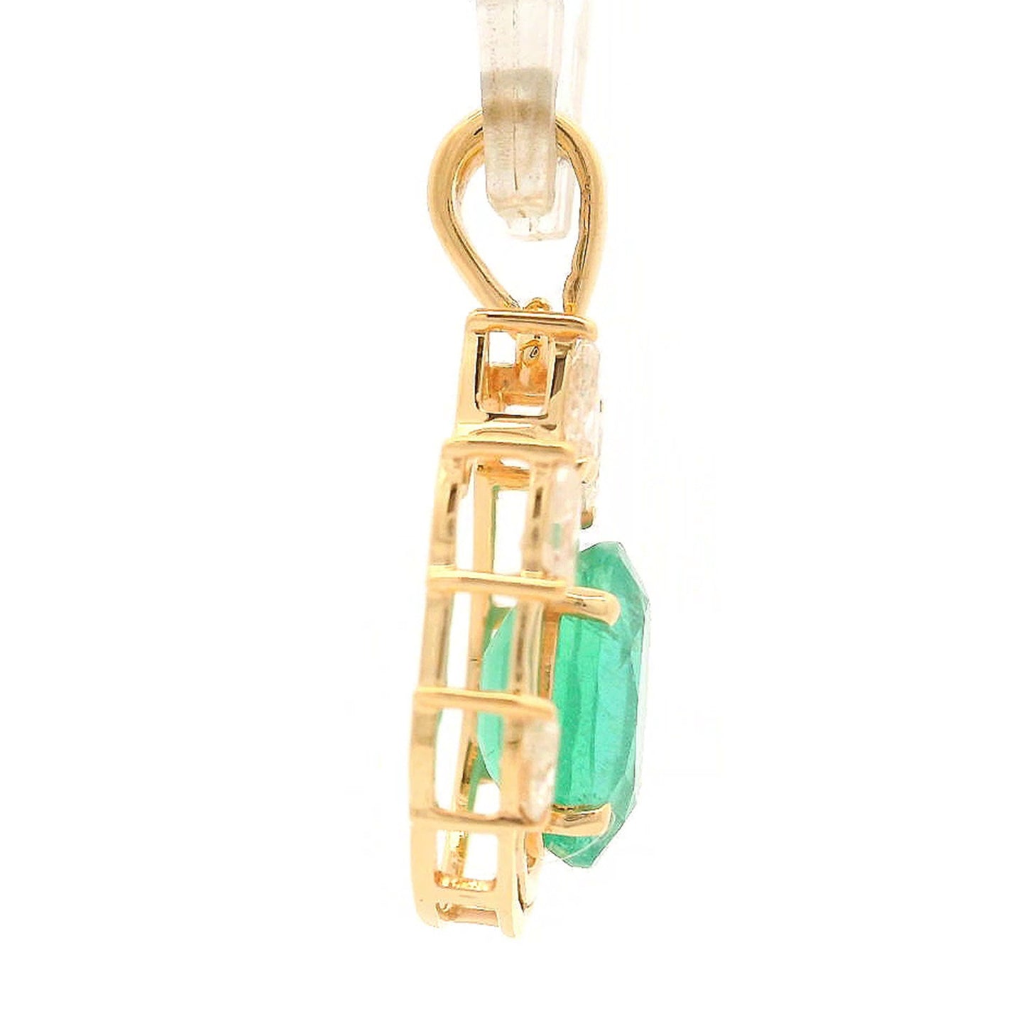 1.26 Ct Oval Emerald 14K Gold Pendant