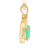 1.26 Ct Oval Emerald 14K Gold Pendant