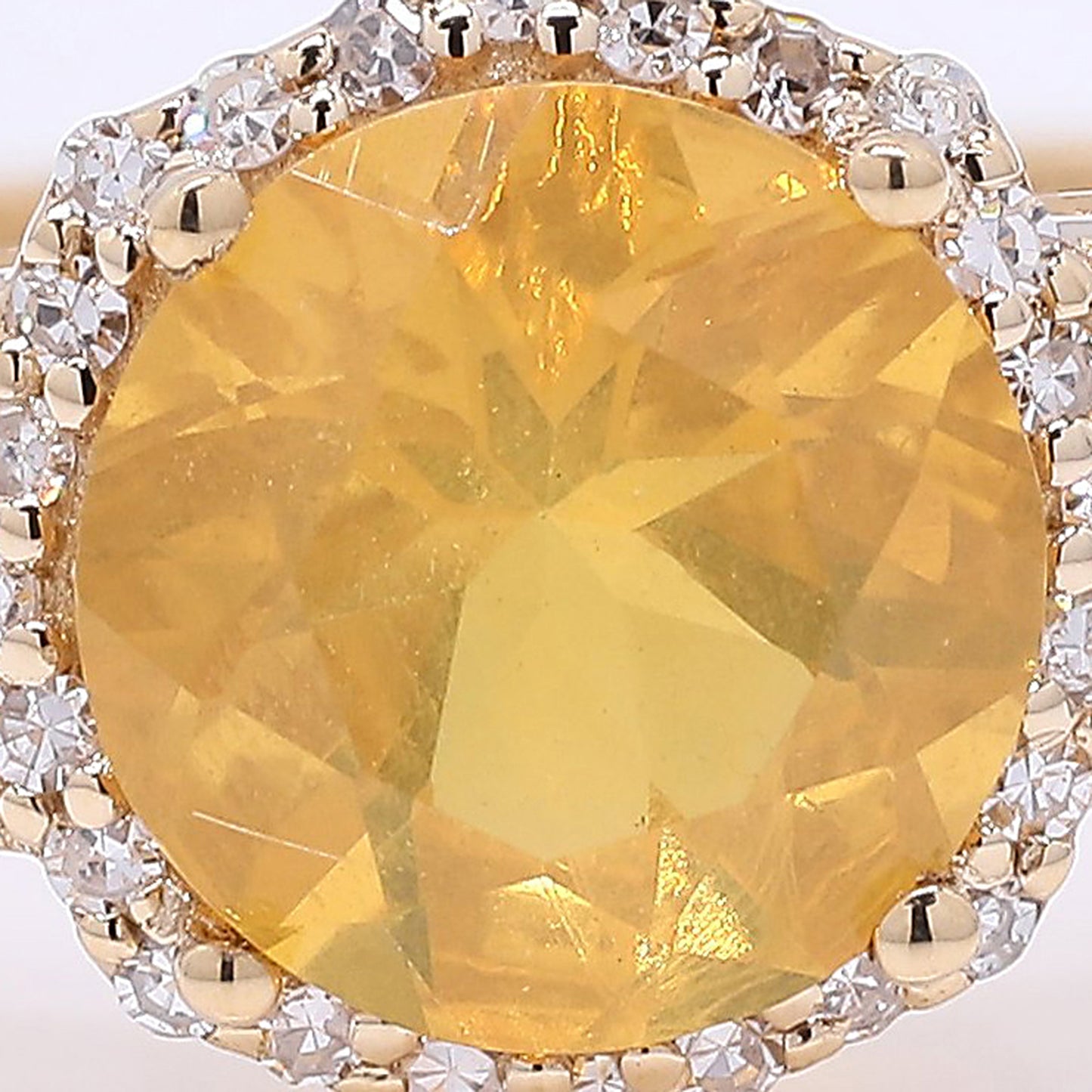 1.00 Ct Round Mixed Cut Natural Fire Opal 14K Gold Ring