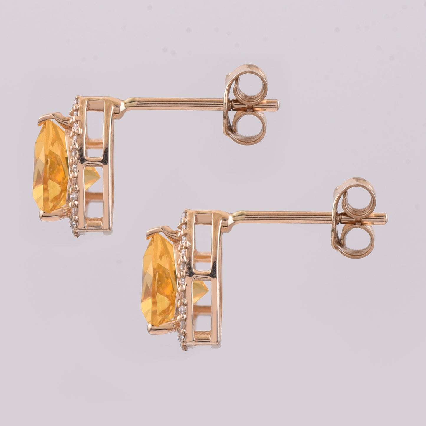 1.57 Ct Triangle Mixed Cut Natural Fire Opal 14K Gold Earrings
