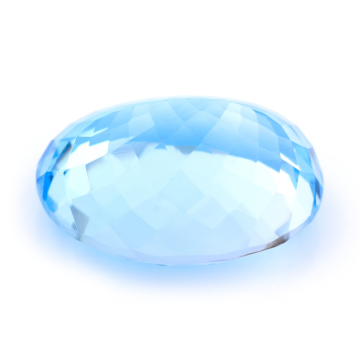 46.33 Natural Blue Topaz Oval Mixed Cut Gemstone
