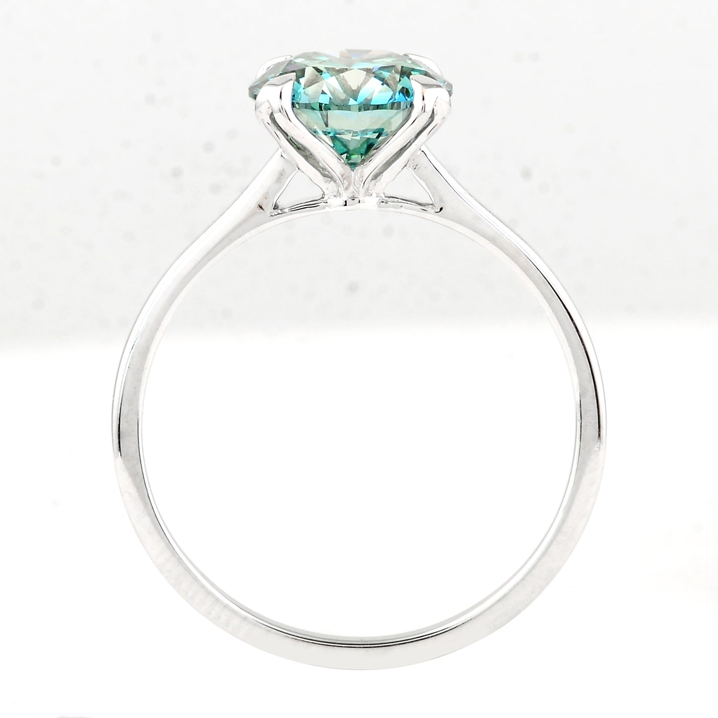 2.10 Carats Blue Lab Grown Diamond 14K Gold Ring