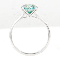 2.10 Carats Blue Lab Grown Diamond 14K Gold Ring