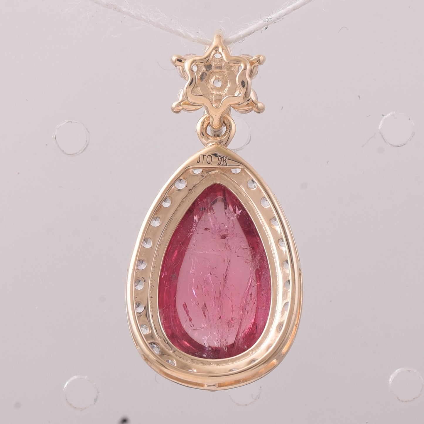 5.58 Ct Pear Tourmaline 9K Gold Pendant