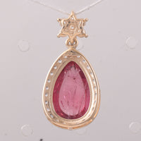 5.58 Ct Pear Tourmaline 9K Gold Pendant