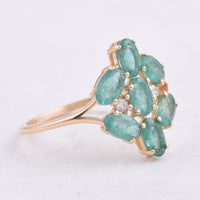 1.45 Ct Oval Natural Emerald 14K Gold Ring