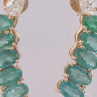 2.45 Ct Oval Natural Emerald 14K Gold Earrings