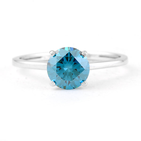 1.33 Carats Blue Lab Grown Diamond 14K Gold Ring