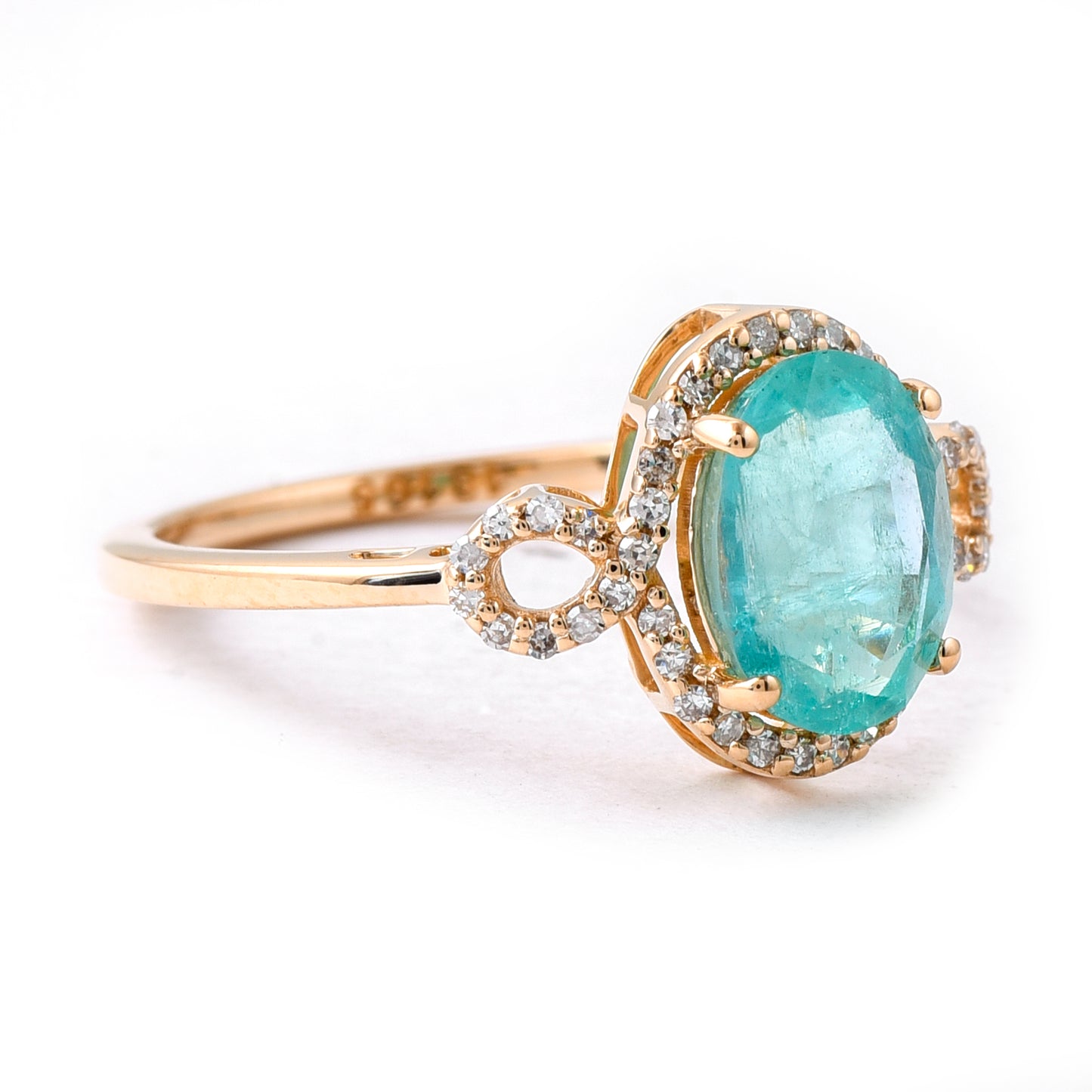 1.81 Ct Oval Mixed Cut Natural Emerald 14K Gold Ring