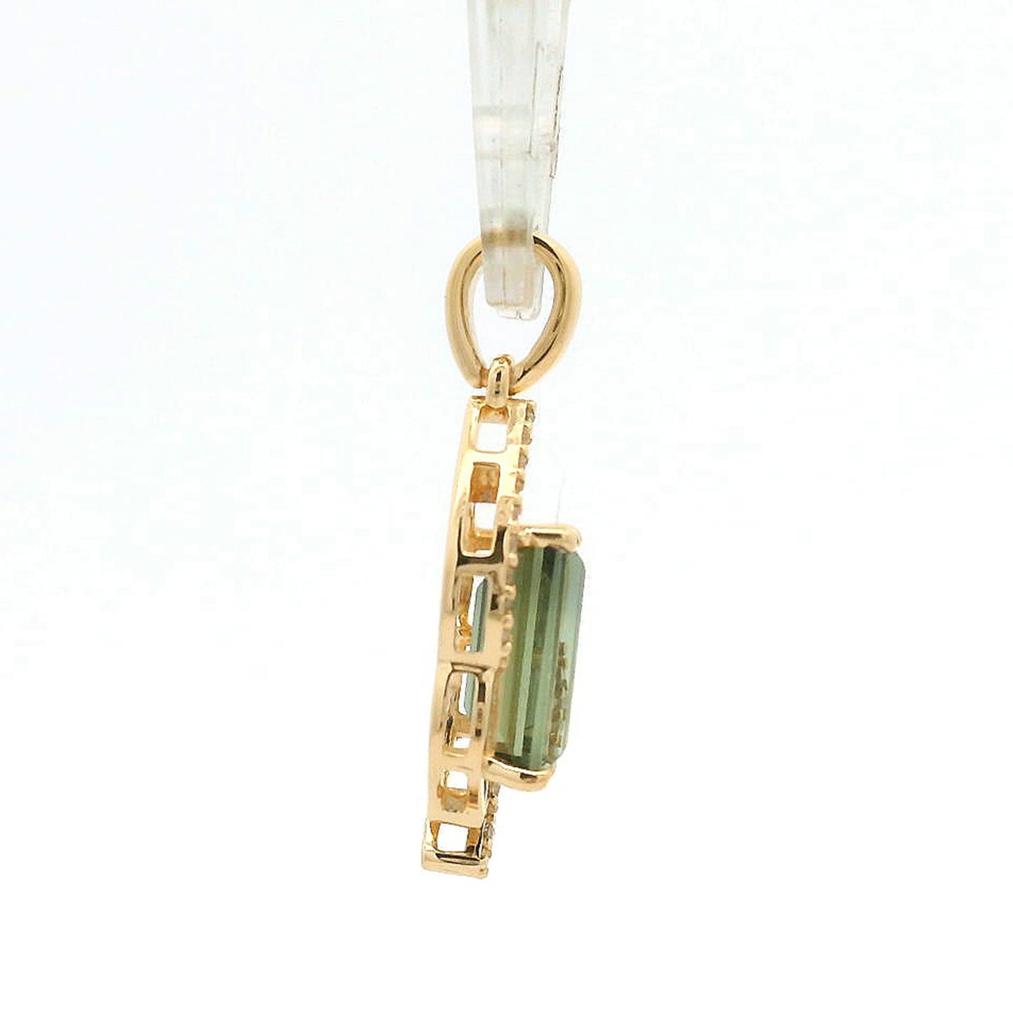 1.37 Ct Baguette Tourmaline 14K Gold Pendant